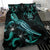 Niue Polynesian Bedding Set - Turtle With Blooming Hibiscus Turquoise - Polynesian Pride