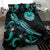 Tahiti Polynesian Bedding Set - Turtle With Blooming Hibiscus Turquoise - Polynesian Pride