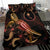 Chuuk Polynesian Bedding Set - Turtle With Blooming Hibiscus Gold - Polynesian Pride