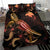 Papua New Guinea Polynesian Bedding Set - Turtle With Blooming Hibiscus Gold - Polynesian Pride