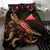 Tokelau Polynesian Bedding Set - Turtle With Blooming Hibiscus Gold - Polynesian Pride