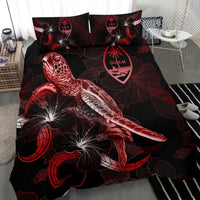 Guam Polynesian Bedding Set - Turtle With Blooming Hibiscus Red - Polynesian Pride