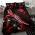 Papua New Guinea Polynesian Bedding Set - Turtle With Blooming Hibiscus Red - Polynesian Pride