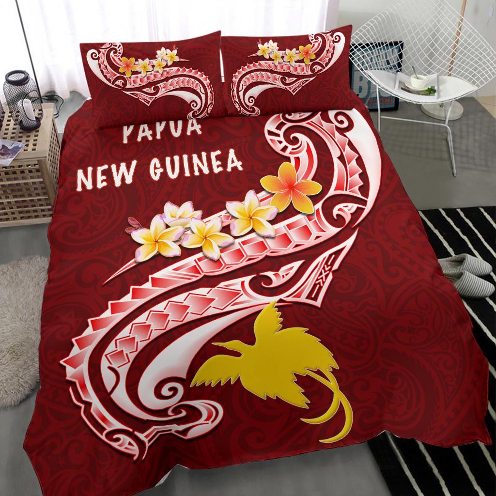 Papua New Guinea Bedding Set - PNG Seal Polynesian Patterns Plumeria - Polynesian Pride