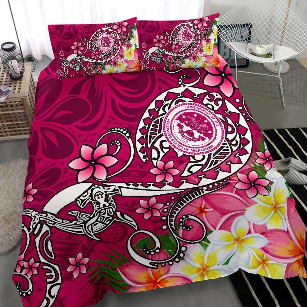 FSM Bedding Set - Turtle Plumeria (PINK) Pink - Polynesian Pride