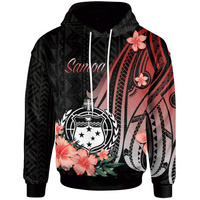 Samoa Hoodie Red Polynesian Hibiscus Pattern Style Unisex Red - Polynesian Pride