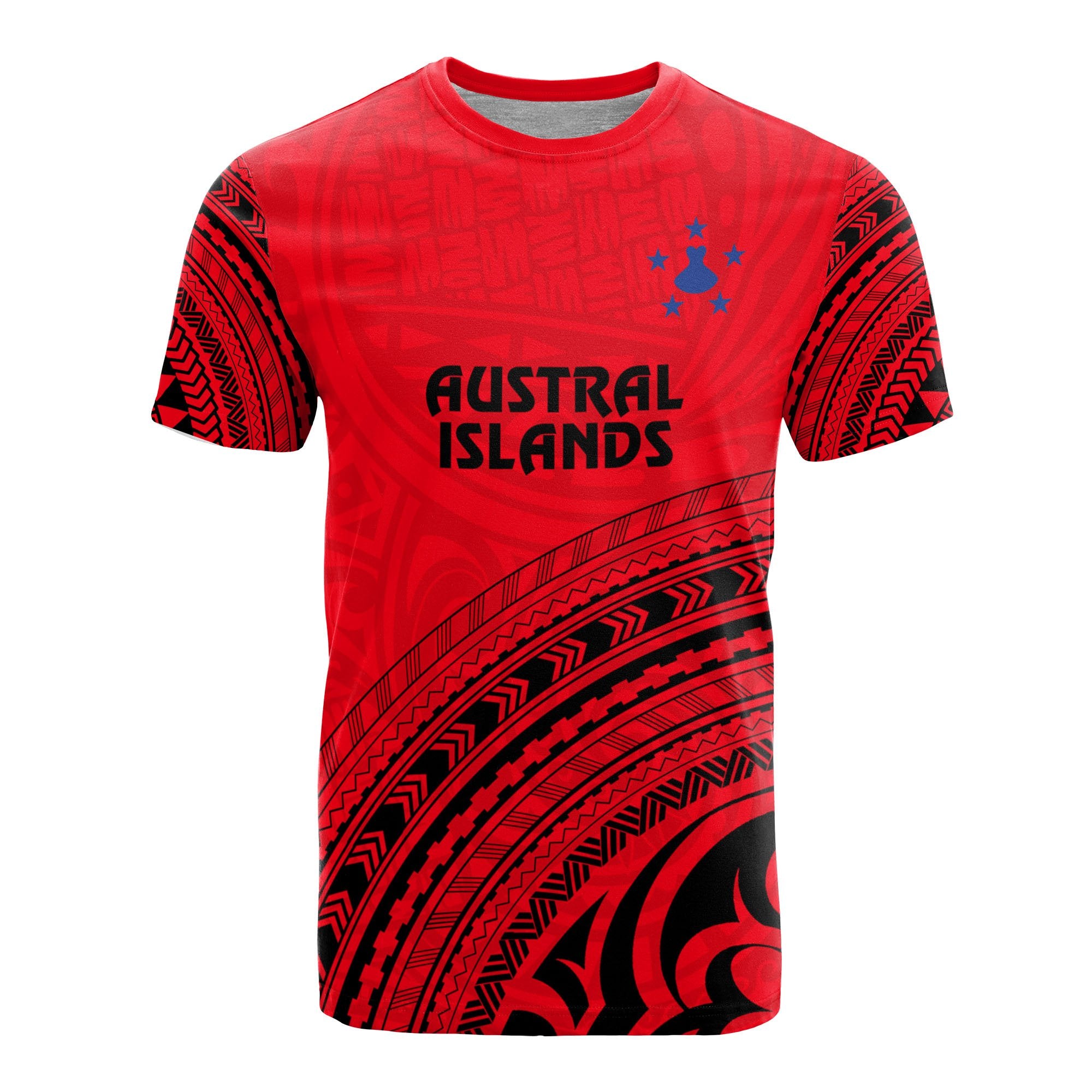 Austral Islands All Over T Shirt Austral Islands Flag Polynesian Tribal Red Version Unisex Red - Polynesian Pride