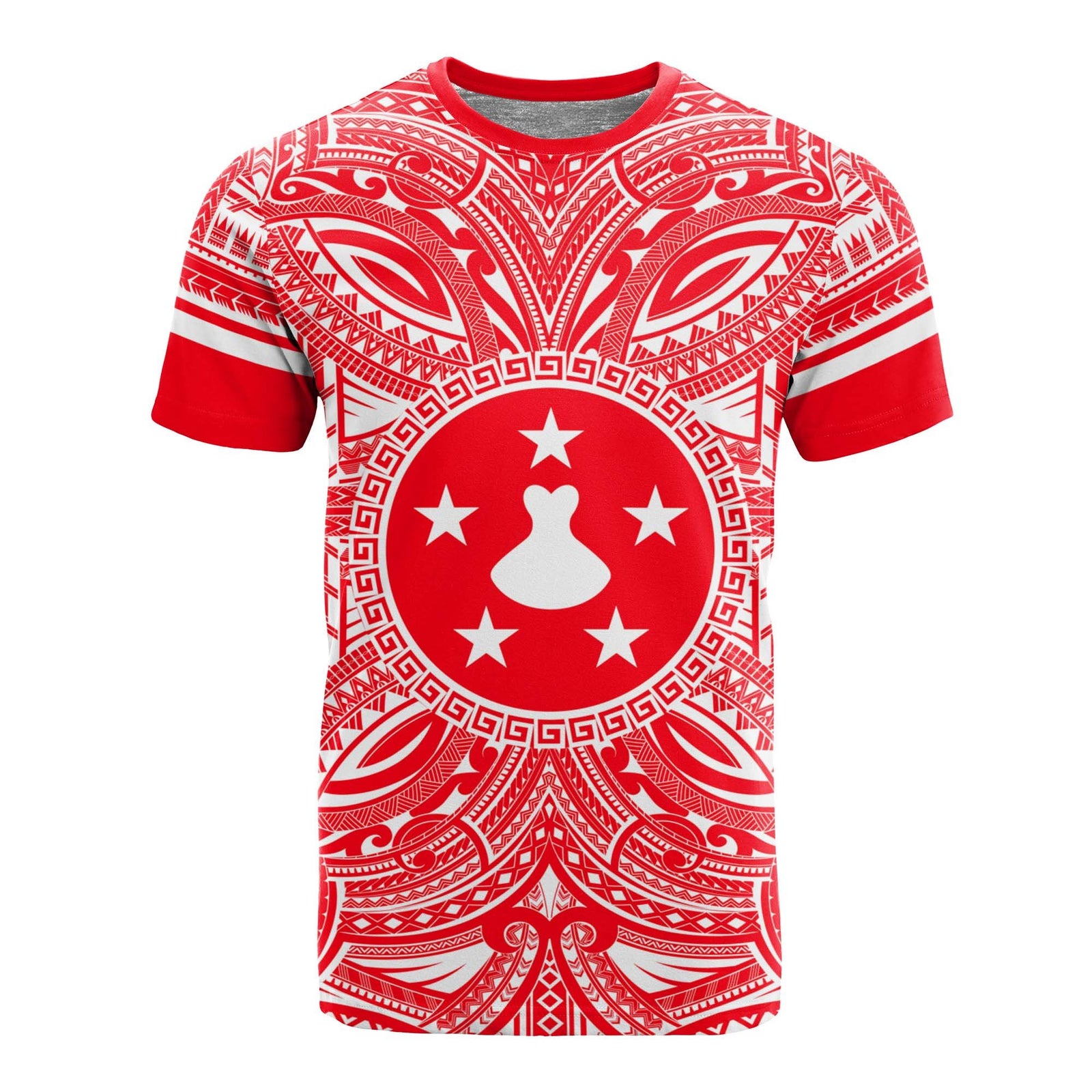 Austral Islands T Shirt Austral Islands Coat of Arms Polynesian Flag Color Unisex Red - Polynesian Pride