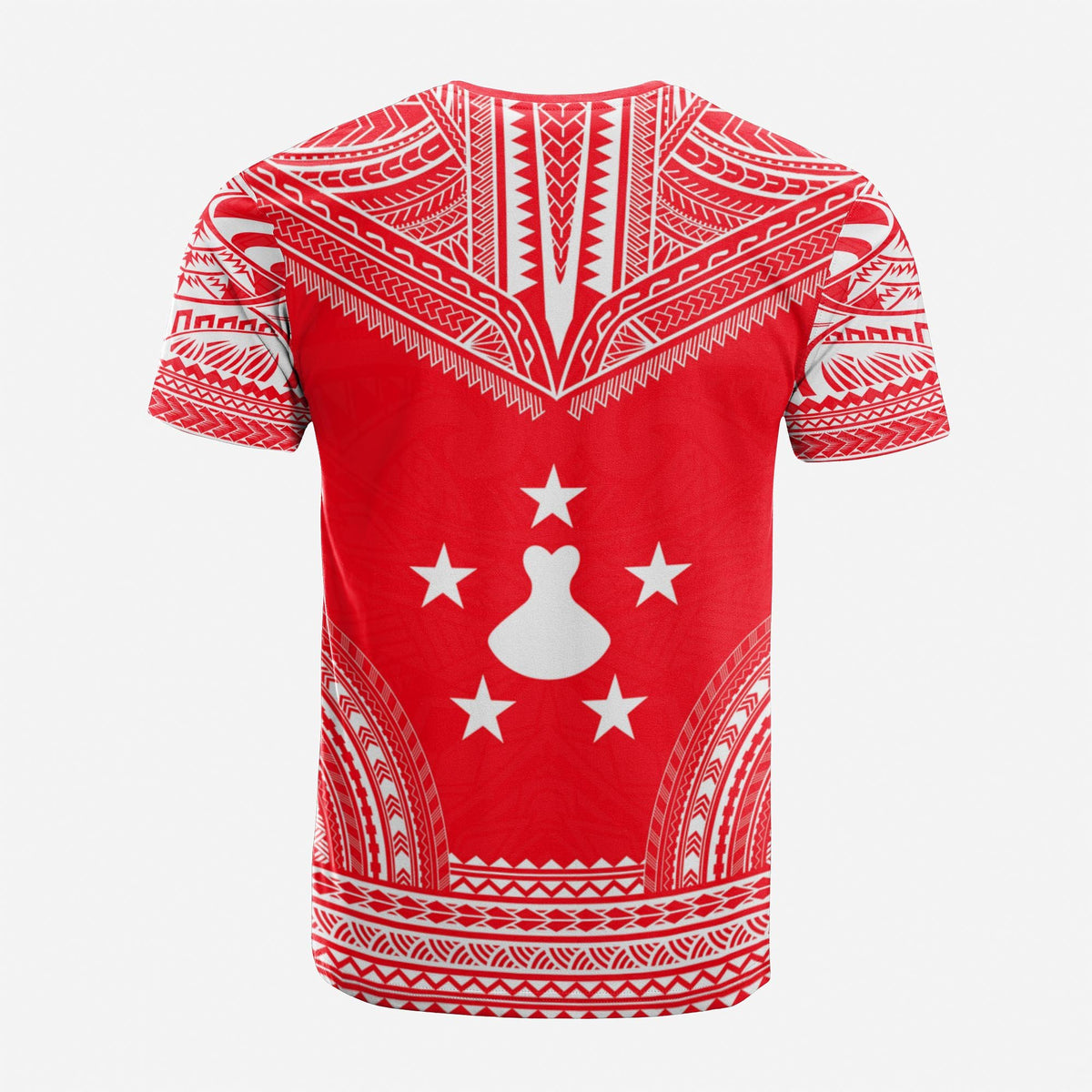 Austral Islands Custom T Shirt Austral Islands Flag Polynesian Chief Tattoo Red Version - Polynesian Pride