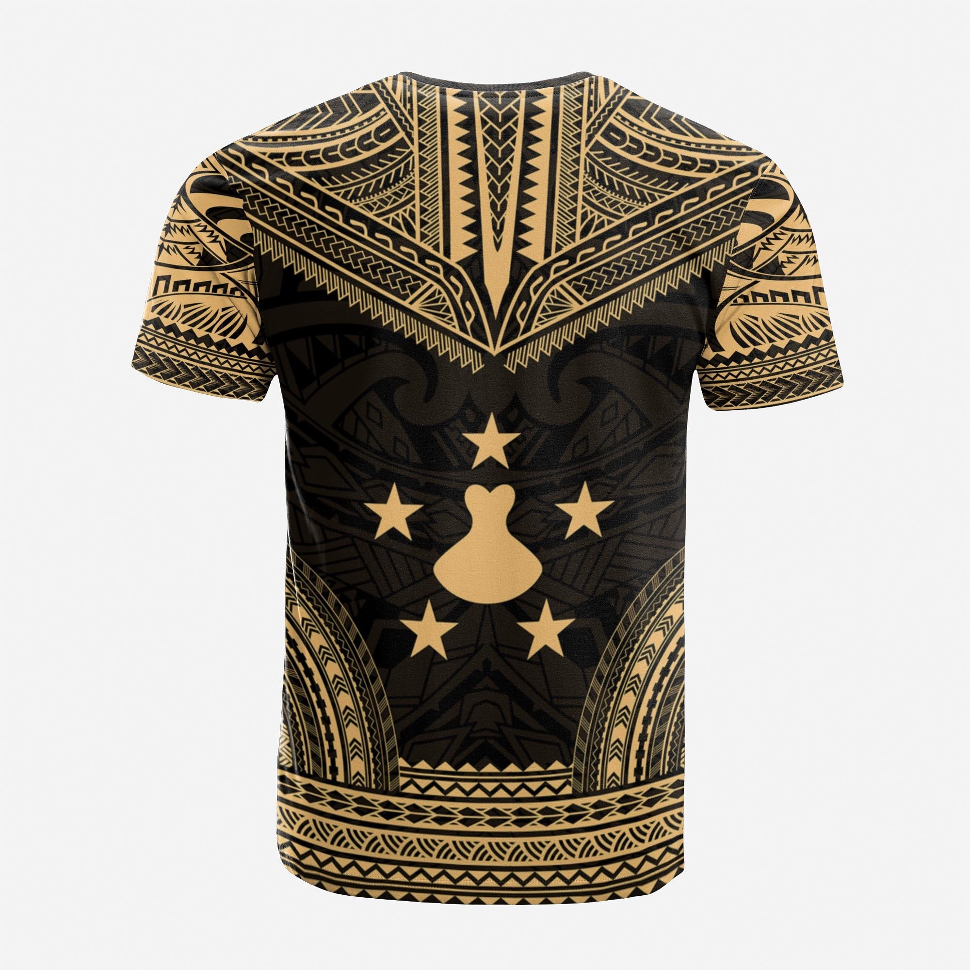 Austral Islands Custom T Shirt Austral Islands Flag Polynesian Chief Tattoo Gold Version Unisex Gold - Polynesian Pride