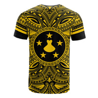 Austral Islands T Shirt Austral Islands Coat of Arms Polynesian Gold Black - Polynesian Pride