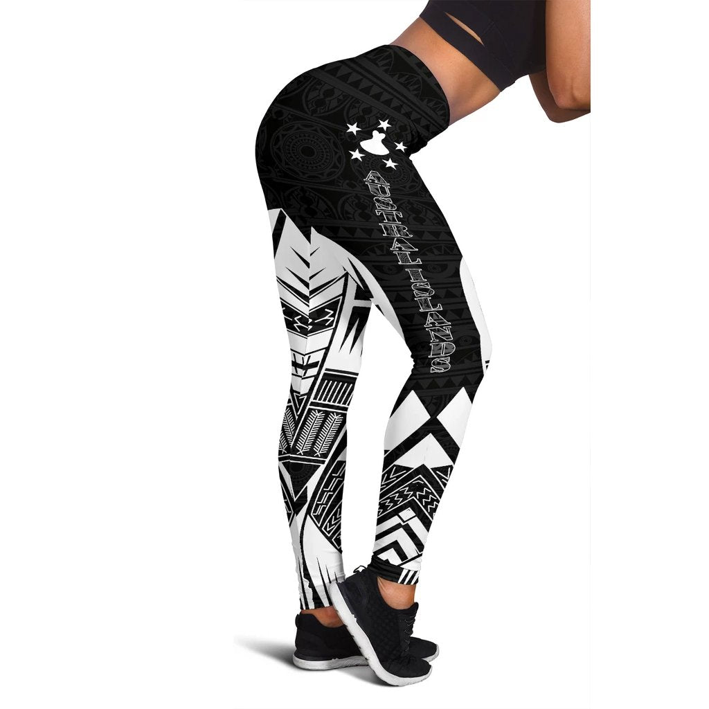 Austral Islands Polynesian Leggings - Polynesian Tattoo Black Version Black - Polynesian Pride
