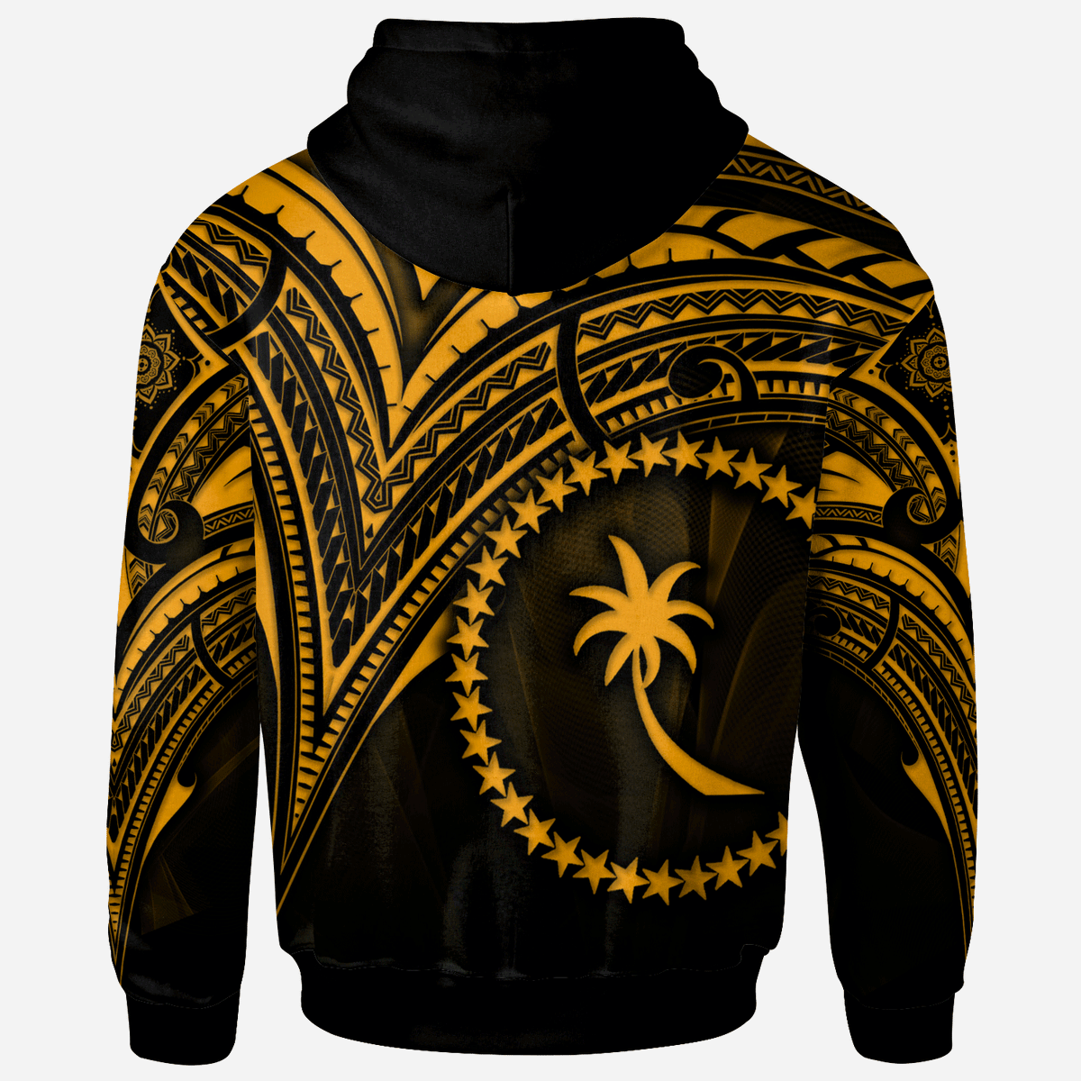 Chuuk State Hoodie Gold Color Cross Style - Polynesian Pride