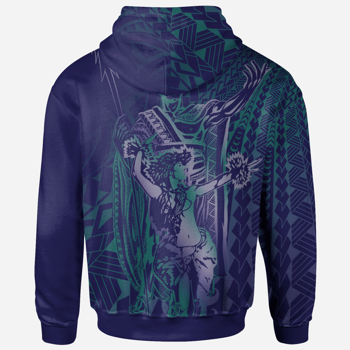 Hawaii Hoodie King of Hawaii With Hawaiian Girls Purple Version - Polynesian Pride