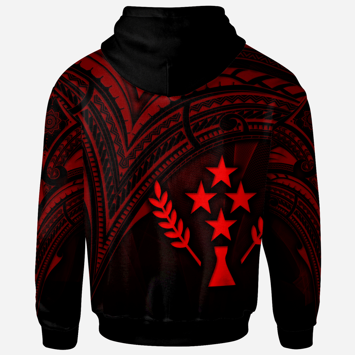 Kosrae State Hoodie Red Color Cross Style - Polynesian Pride