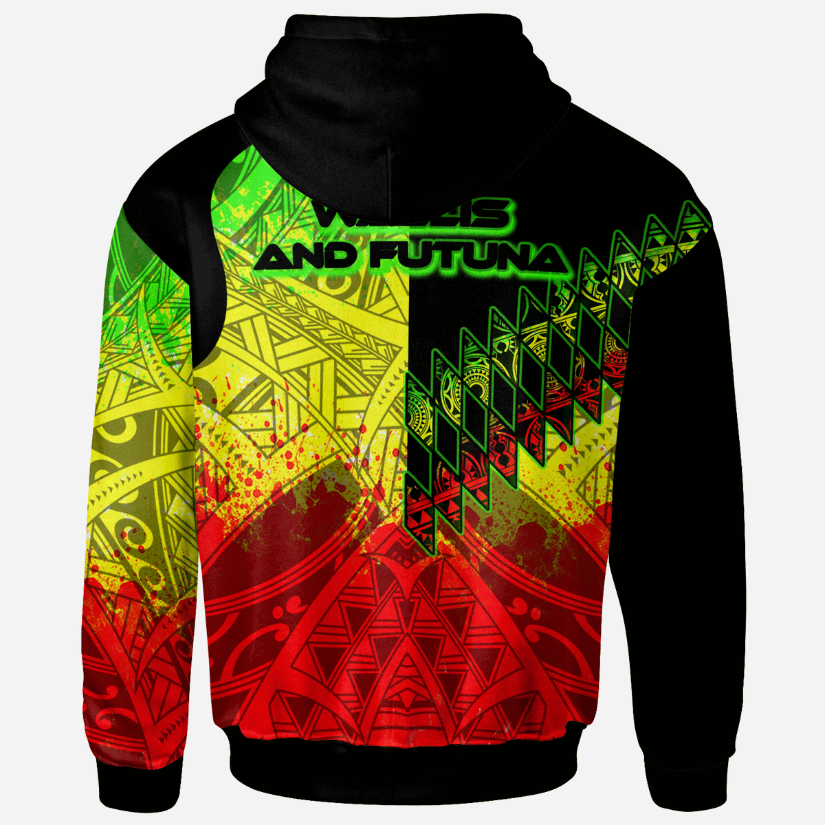 Wallis and Futuna Hoodie Reggage Color Symmetry Style - Polynesian Pride