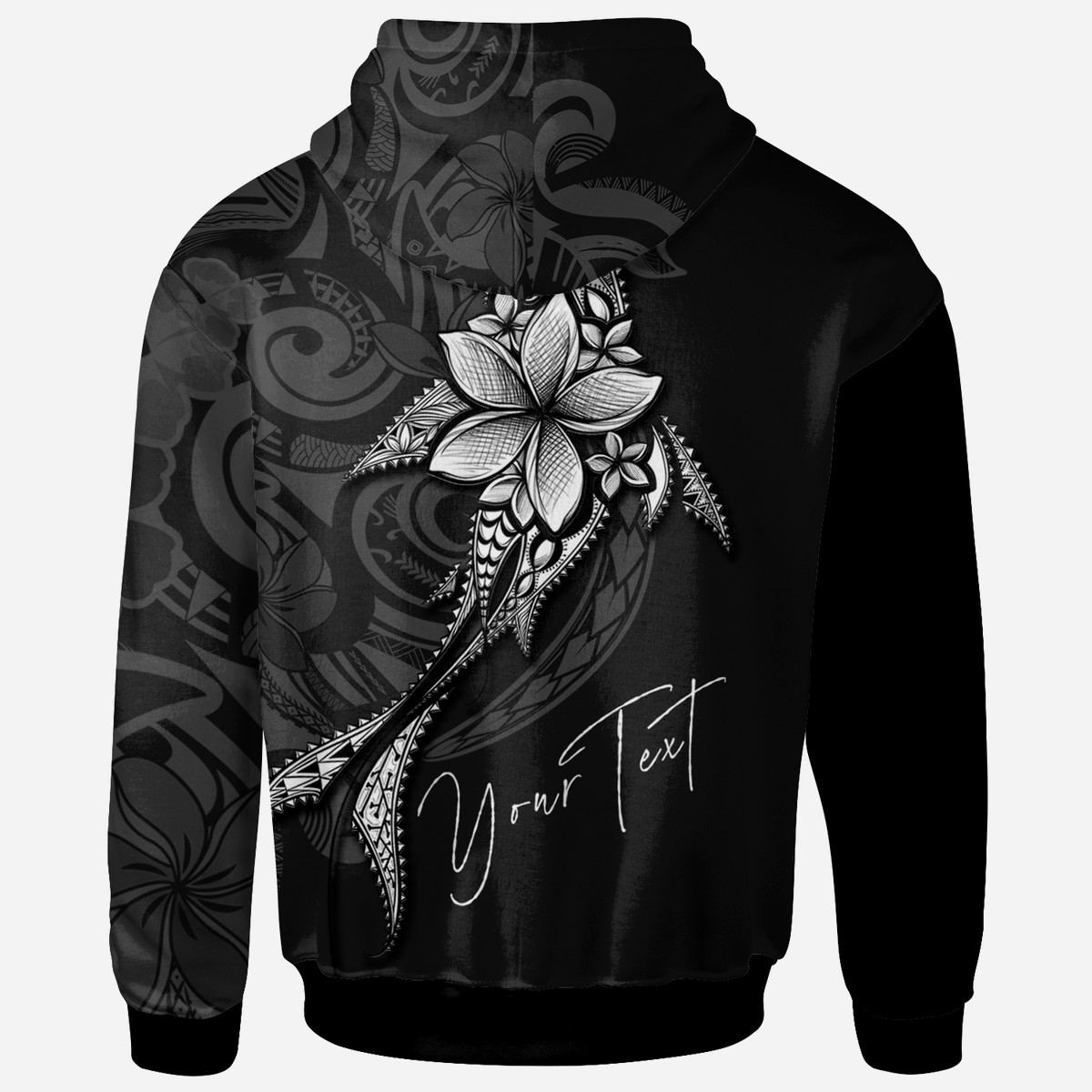 Marshall Islands Custom Zip Hoodie Fish With Plumeria Flowers Style - Polynesian Pride