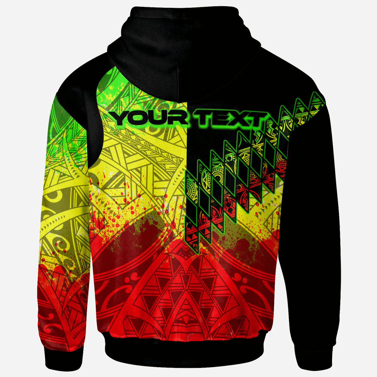 American Samoa Custom Hoodie Reggage Color Symmetry Style - Polynesian Pride