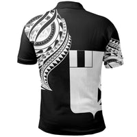 Wallis and Futuna Polo Shirt Wallis and Futuna Tatau White Patterns With Coat Of Arms - Polynesian Pride