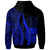 Tahiti Custom Zip up Hoodie Blue Tentacle Tribal Pattern - Polynesian Pride