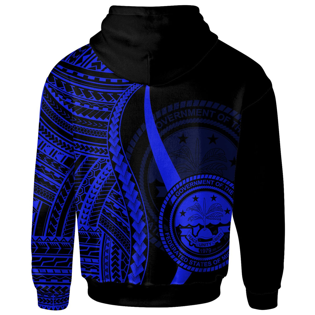 Federated States of Micronesia Hoodie Blue Tentacle Tribal Pattern - Polynesian Pride