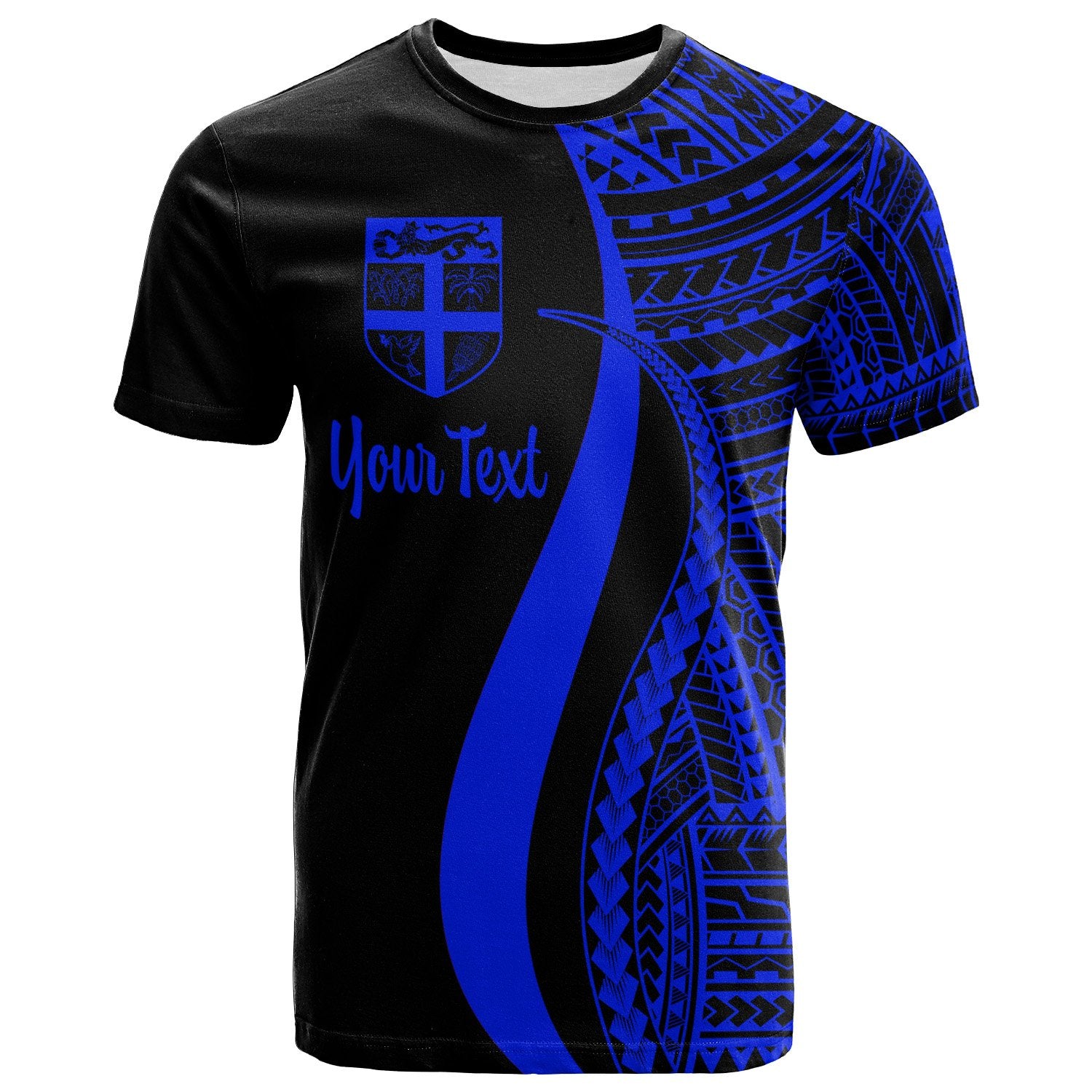Fiji Custom T Shirt Blue Polynesian Tentacle Tribal Pattern Unisex Blue - Polynesian Pride
