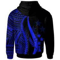 Kosrae Custom Hoodie Blue Tentacle Tribal Pattern - Polynesian Pride