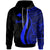 Papua New Guinea Custom Zip up Hoodie Blue Tentacle Tribal Pattern Unisex Blue - Polynesian Pride