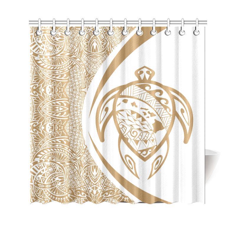 Hawaii Turtle Map Polynesian Shower Curtain - Circle Style - Polynesian Pride