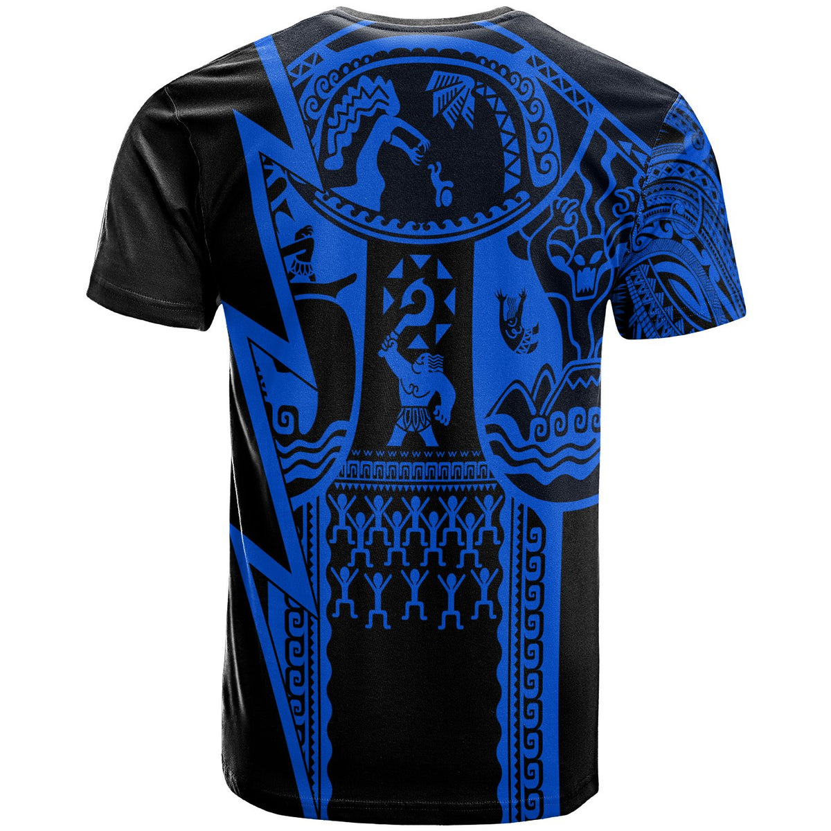 Polynesian Guinea T Shirt Moana Maui Tattoo With Coat Of Arm Guinea(Blue) - Polynesian Pride
