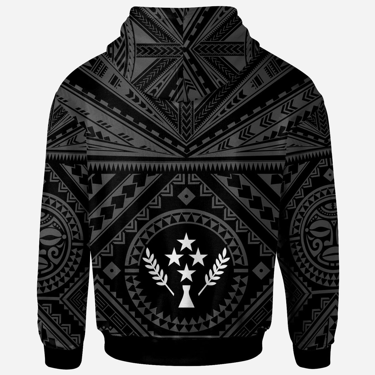 Kosrae Hoodie Kosrae Flag In Polynesian Tattoo Style (Black) - Polynesian Pride