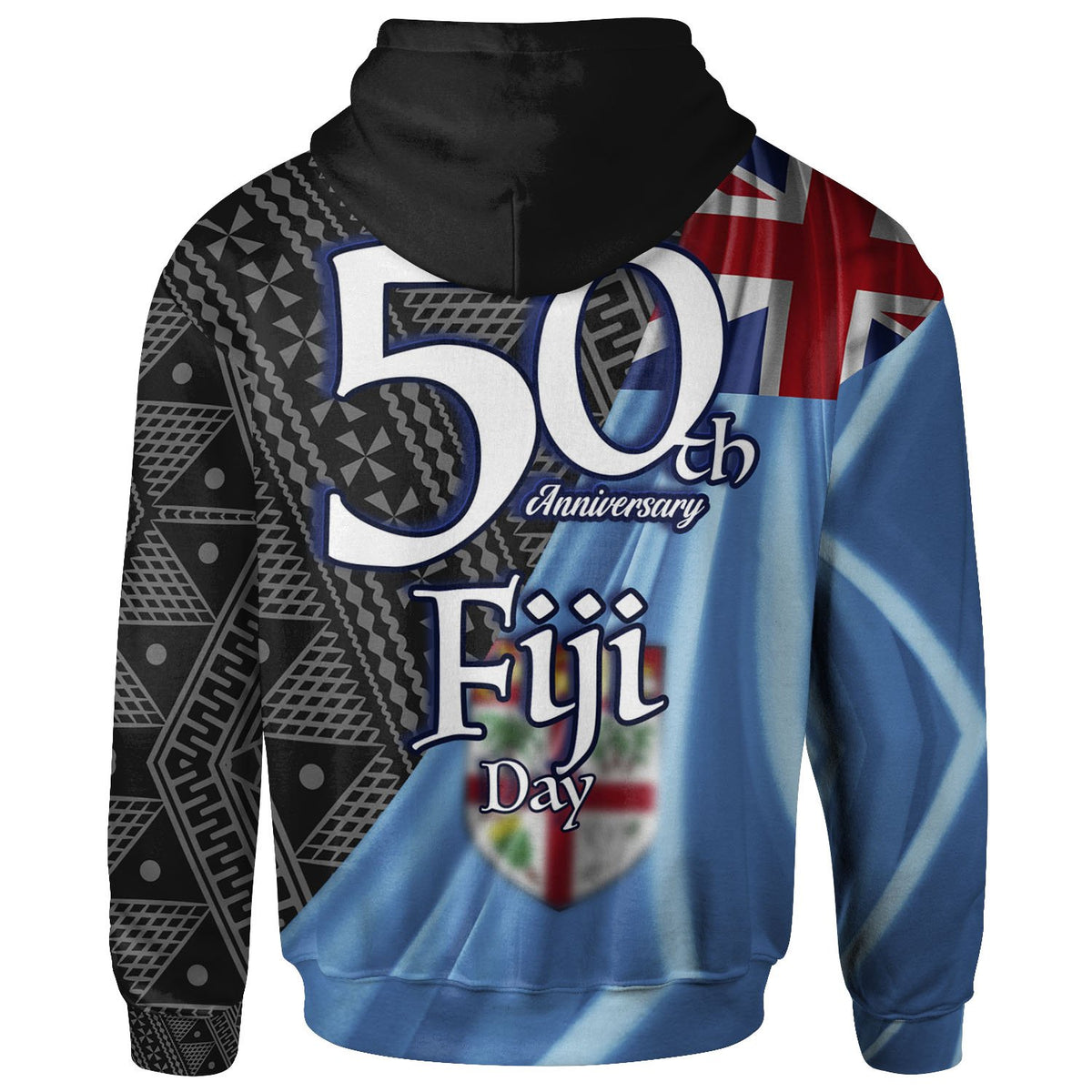 Fiji Hoodie Fiji Day 50th Anniversary With Tapa Patterns - Polynesian Pride