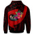 Pohnpei Hoodie Polynesian Hook and Hibiscus (Red) - Polynesian Pride