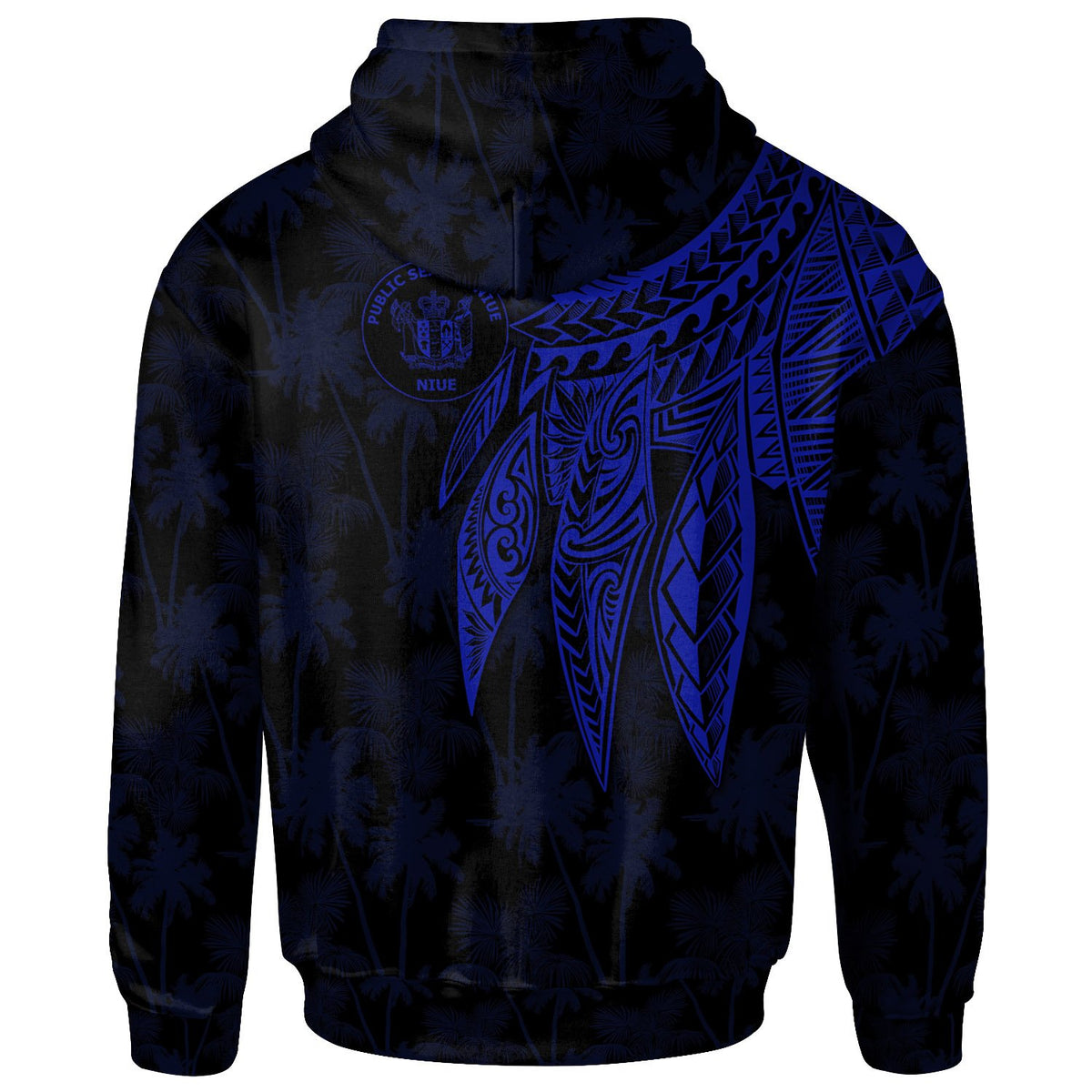 Niue Hoodie Polynesian Wings (Blue) - Polynesian Pride