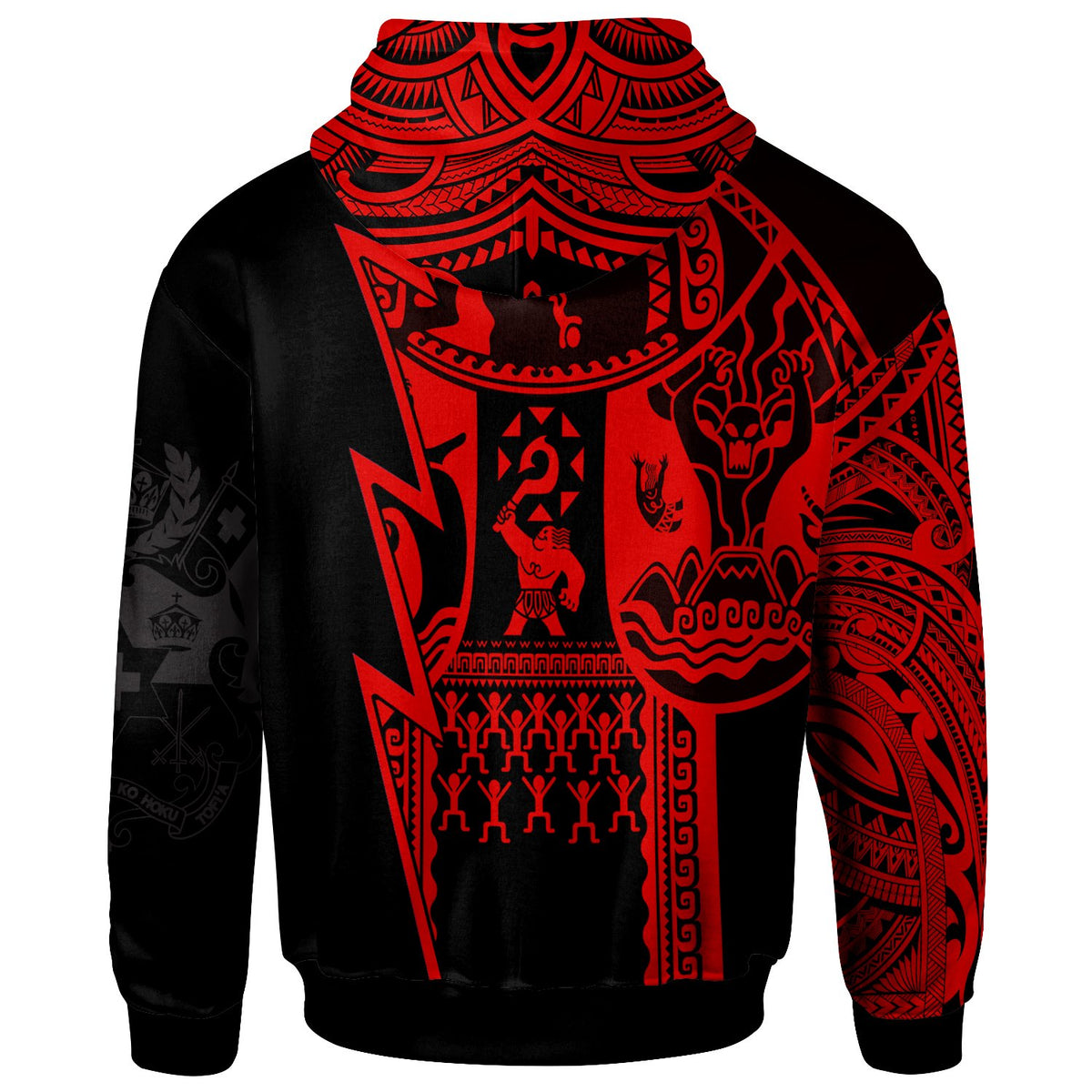 Polynesian Tonga Zip up Hoodie Maui Moana Tattoo with Seal Tonga - Polynesian Pride