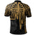 Tahiti Custom Polo Shirt Tahitian Seal In Heartbeat Patterns Style (Gold) - Polynesian Pride