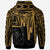 Hawaii Zip up Hoodie Kanaka Maoli With Polynesian Pattern In Heartbeat Style (Gold) - Polynesian Pride