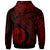 Tahiti Zip up Hoodie Humpback Whale & Coat of Arms Red - Polynesian Pride