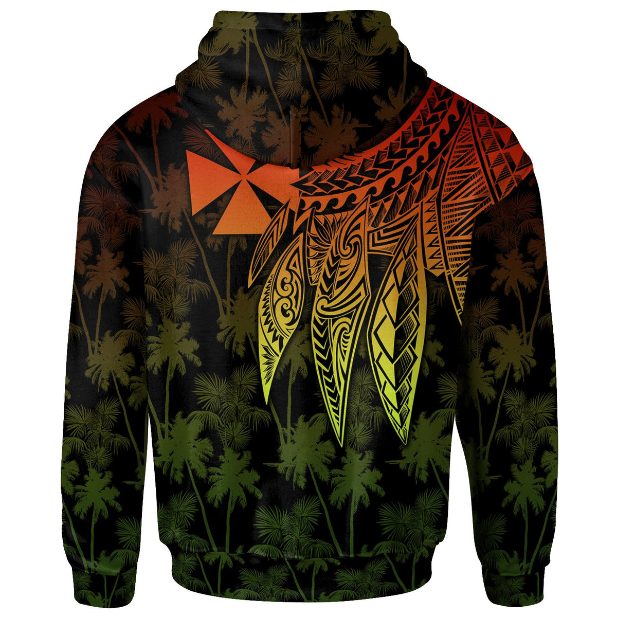 Wallis and Futuna Custom Hoodie Polynesian Wings Reggae - Polynesian Pride