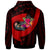 Samoa Hoodie Polynesian Hook and Hibiscus (Red) - Polynesian Pride