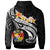 Tonga Custom Zip up Hoodie Tonga Seal Polynesian Patterns Plumeria (Black) - Polynesian Pride