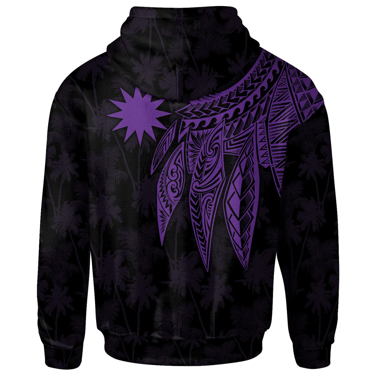 Nauru Zip up Hoodie Polynesian Wings Purple - Polynesian Pride