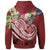 Kosrae Polynesian Zip up Hoodie Summer Plumeria (Red) - Polynesian Pride