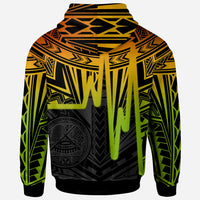 American Samoa Custom Hoodie Seal With Polynesian Pattern Heartbeat Style (Reggae) - Polynesian Pride