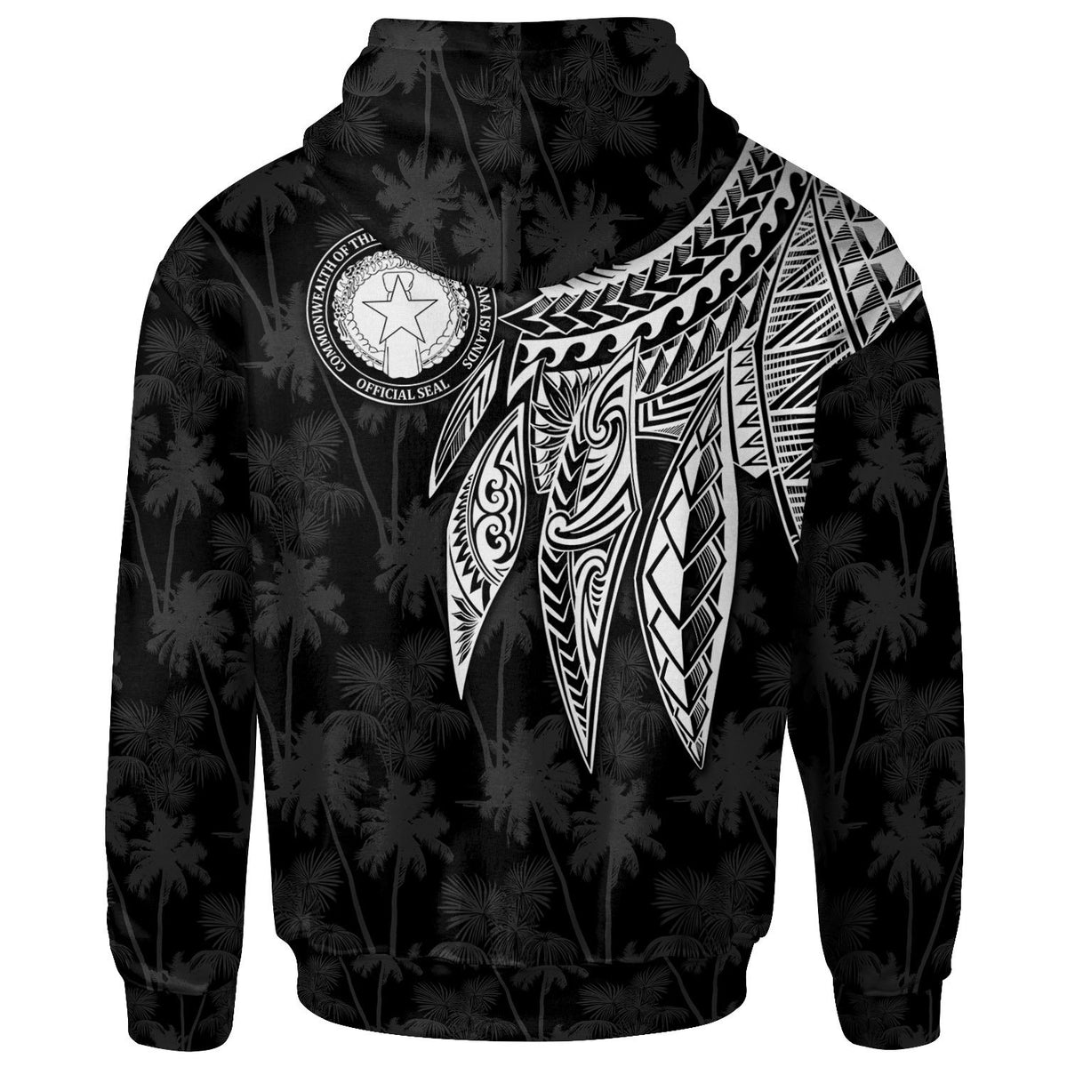 Northern Mariana Islands Hoodie Polynesian Wings White - Polynesian Pride