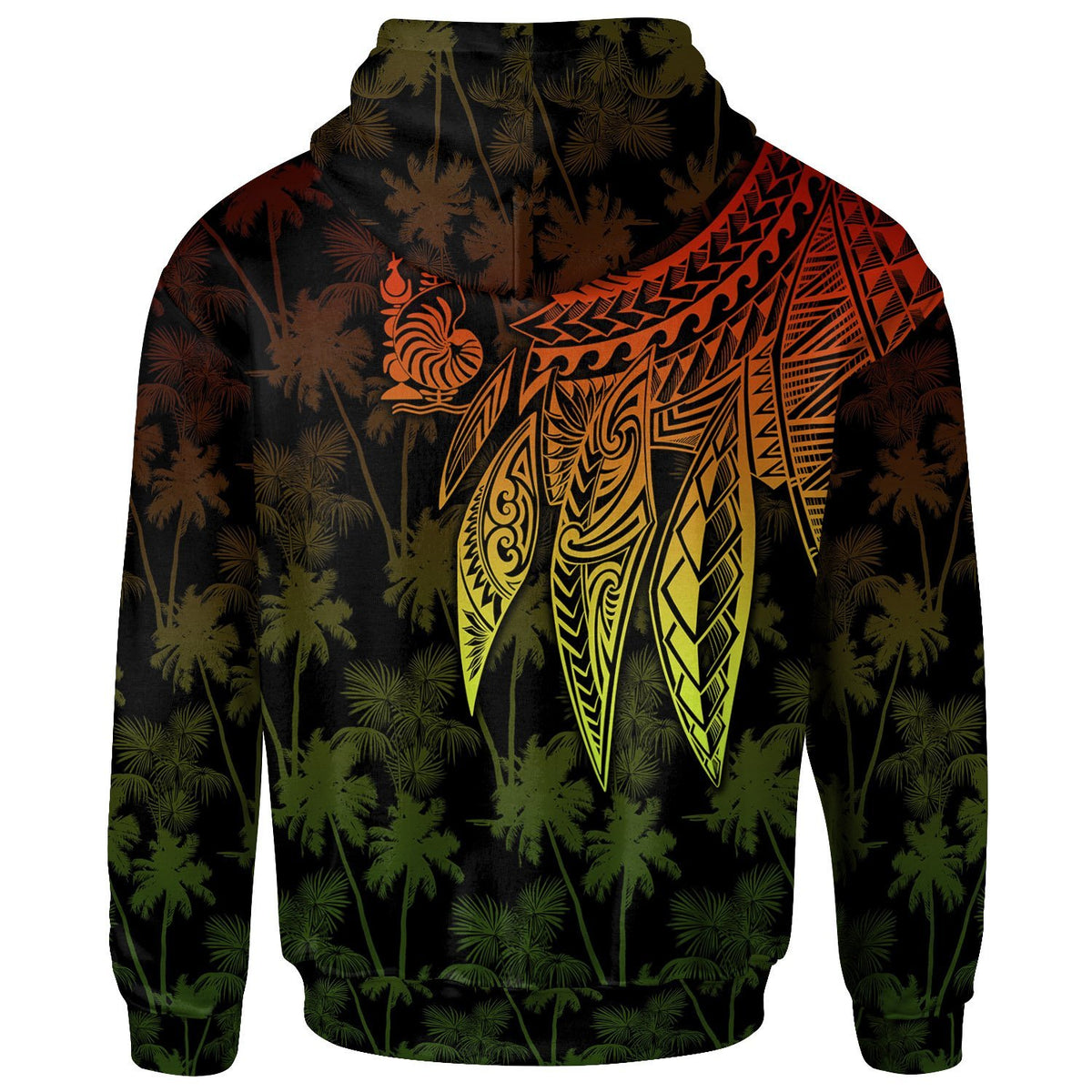 New Caledonia Custom Zip up Hoodie Polynesian Wings Reggae - Polynesian Pride