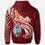 Guam Hoodie Guam Seal Polynesian Patterns Plumeria (Red) - Polynesian Pride