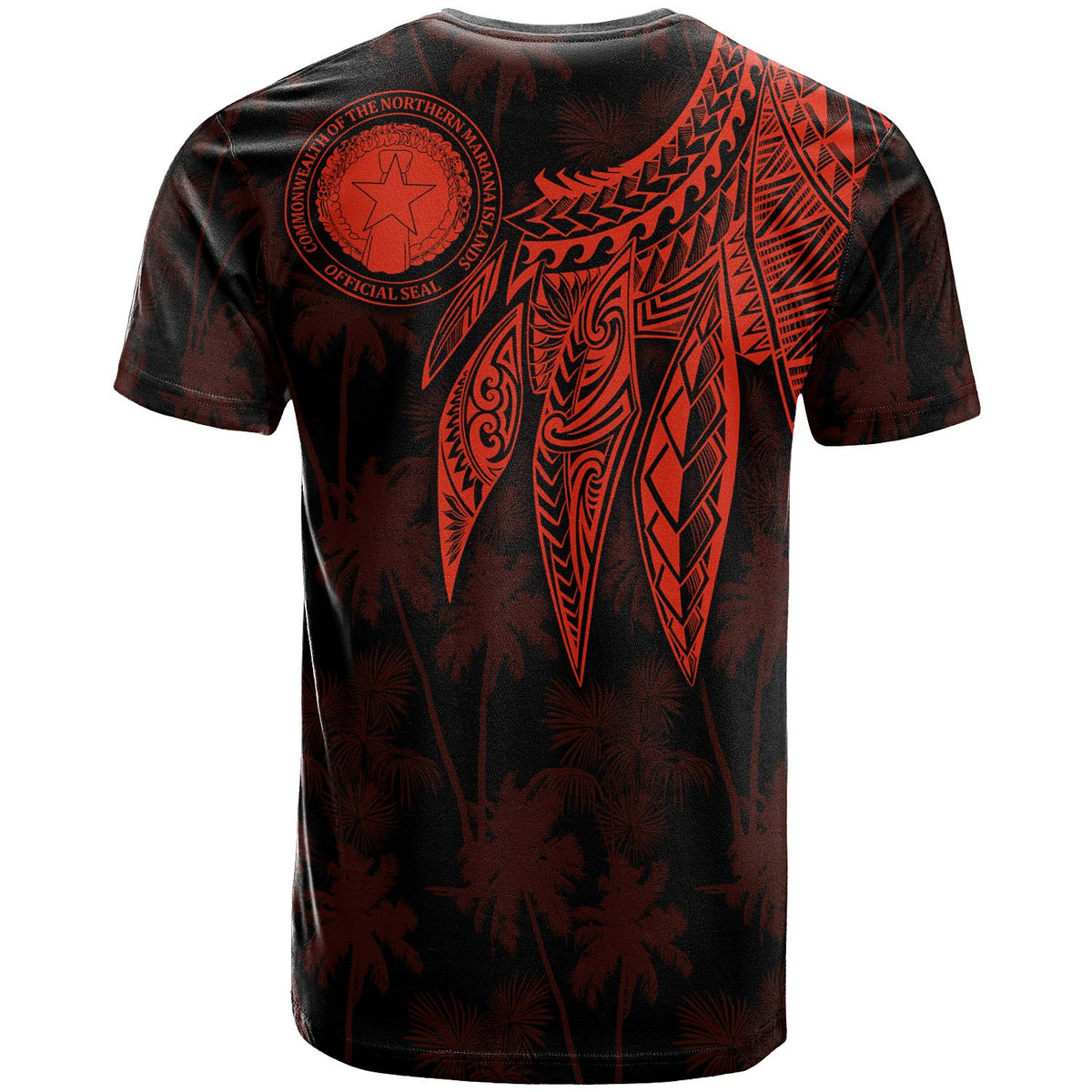 Northern Mariana Islands Polynesian T Shirt Polynesian Wings Red - Polynesian Pride