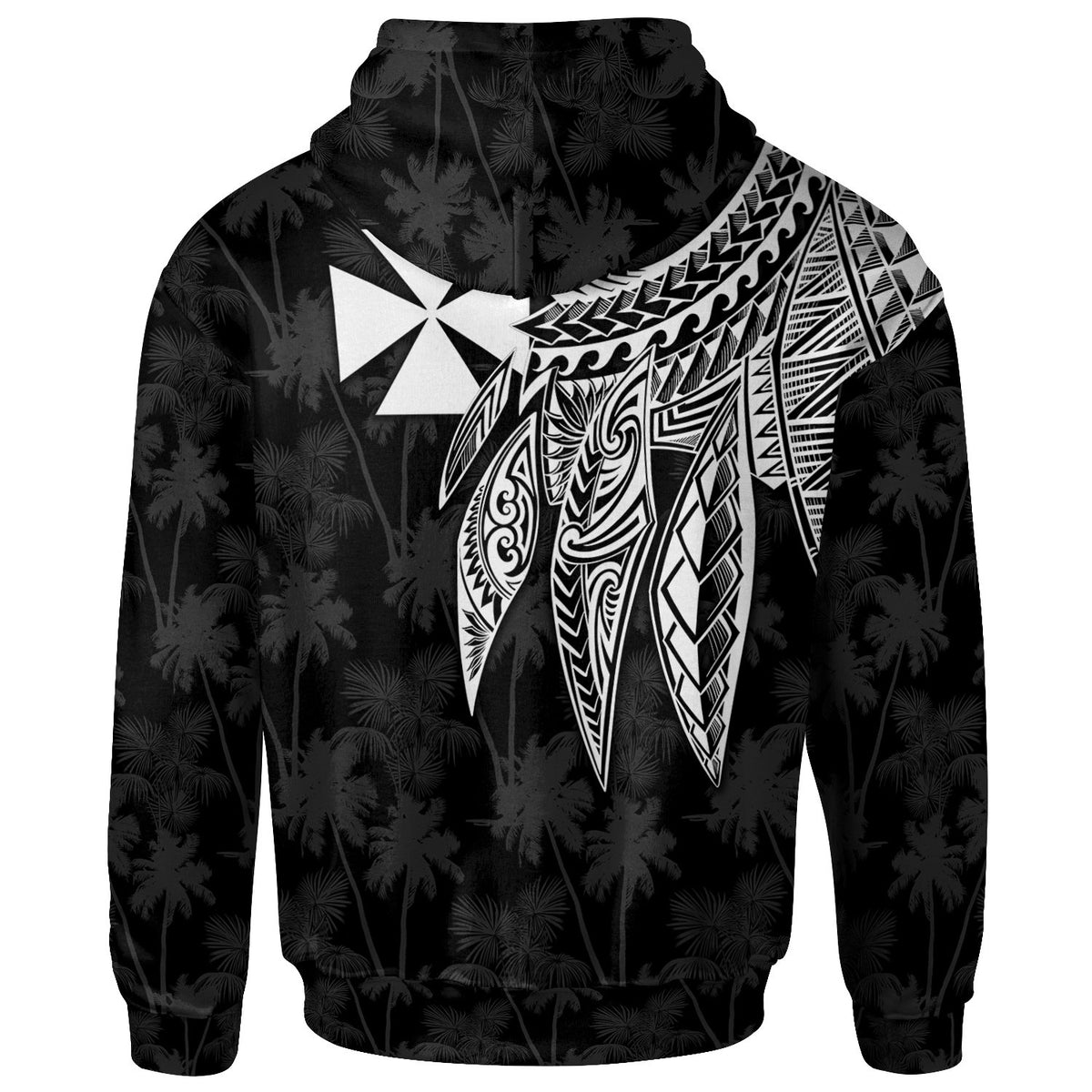 Wallis and Futuna Custom Zip up Hoodie Polynesian Wings White - Polynesian Pride