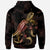 Chuuk Polynesian Hoodie Turtle With Blooming Hibiscus Gold - Polynesian Pride